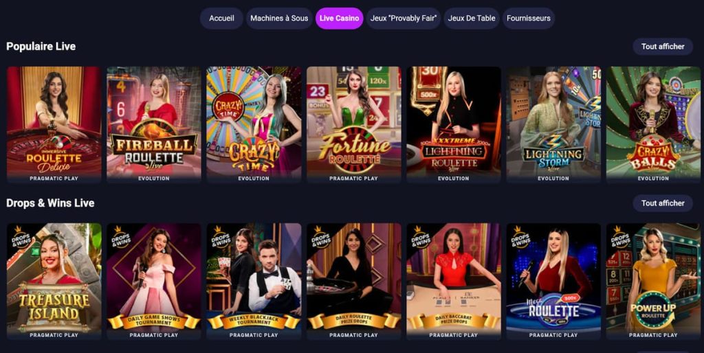 MetaSpins Casino jeux live
