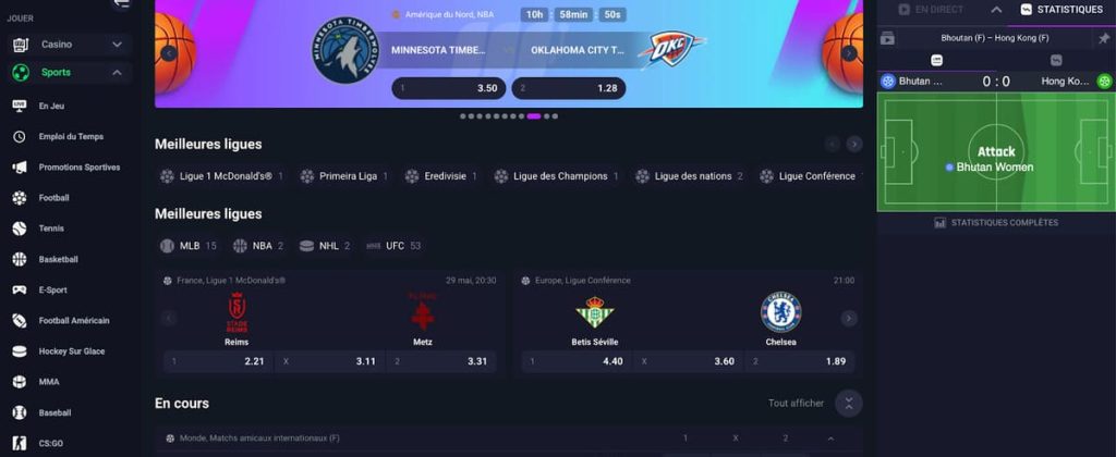 MetaSpins Casino paris sportifs